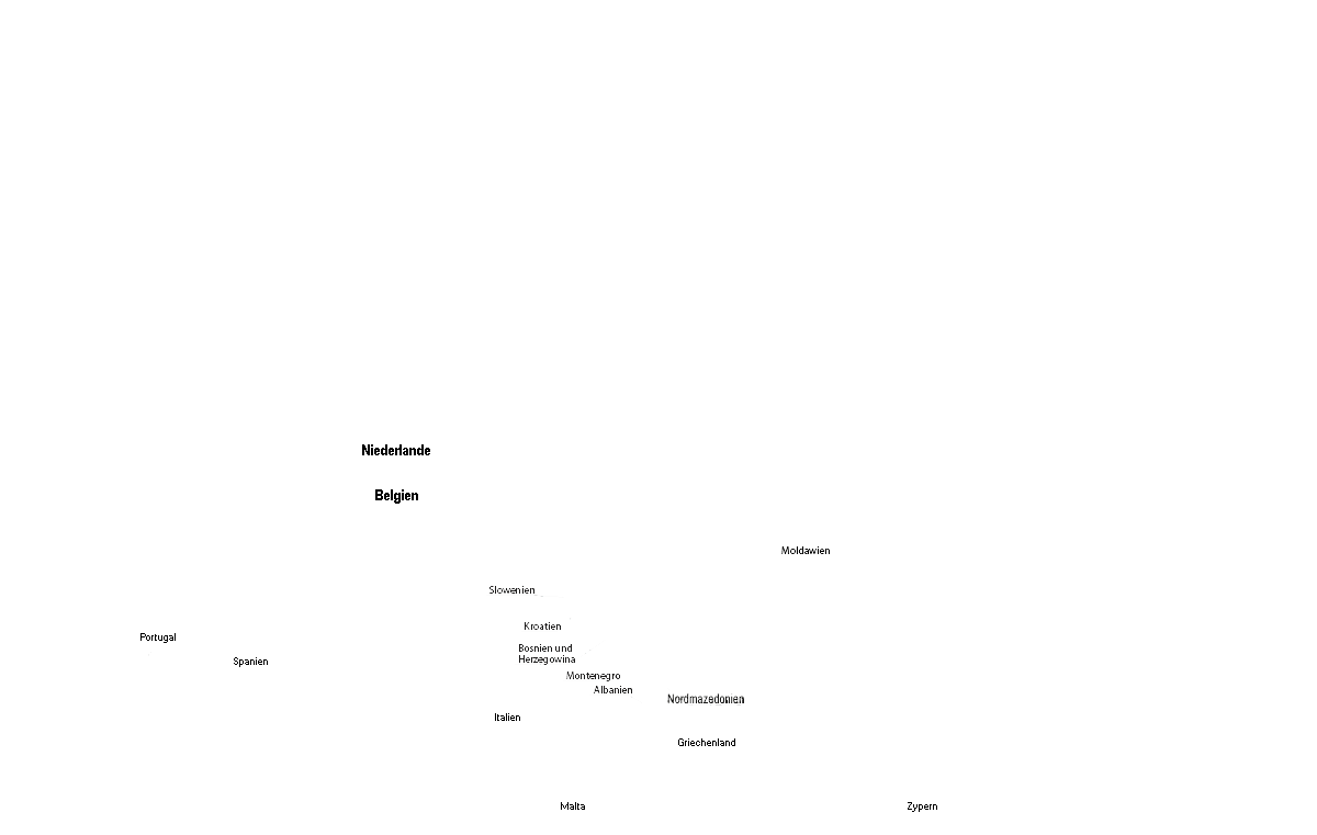 Europakarte mit Destinationen